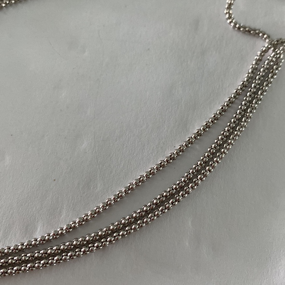Vintage sterling silver 3 strands necklace N9 - Picture 5 of 5